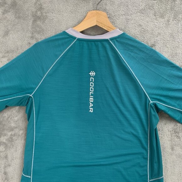 Coolibar Shirt Men's Small Teal Agility Short Sleeve Performance Tee UPF 50+ - Picture 9 of 9